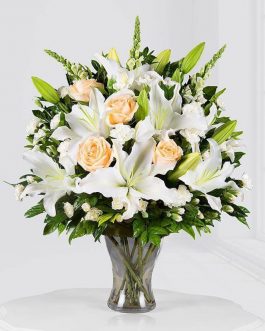 6 Lillie’s and 8 white Imported Morning Dew Flowers | theflowers.pk | free shipping Rawalpindi and Islamabad
