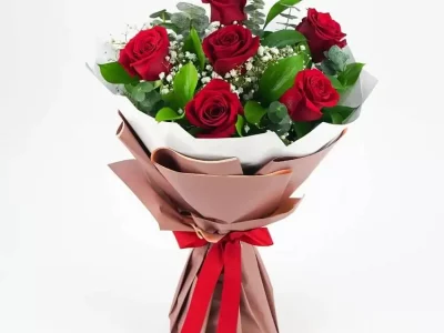 6 European/south African red Roses - Theflowers.pk