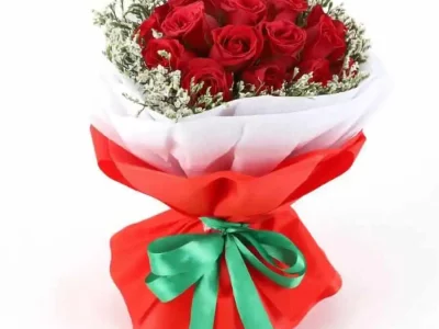 20 Red Roses with Seasonal fillers