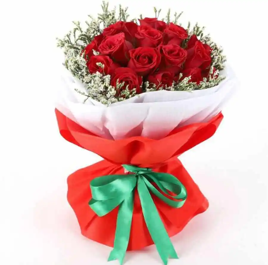 20 Red Roses with Seasonal fillers