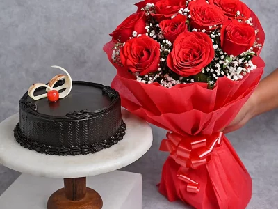 Bouquet & Truffle Cake Combo