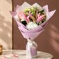 pink lily bouquet - theflowers.pk