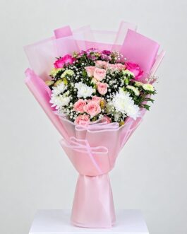 pink roses bouquet - theflowers.pk