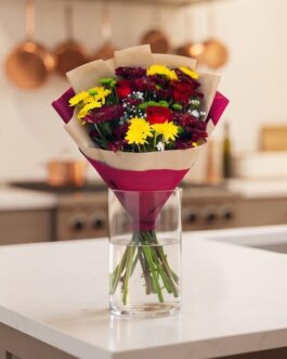 Imported flower bouquet - Red Bouquet - theflowers.pk